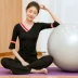 Quần áo yoga mùa thu đông phù hợp với nữ Modal 2018 mới thể thao chuyên nghiệp V tie ngực pad tập thể dục cho người mới bắt đầu