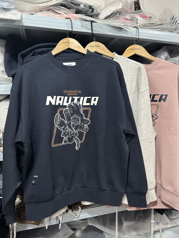 Nautica White Sail Dgkw4305 Limited Edition Japanese Style Unisex Casual Printed Sweatshirt Trendy Fall 24 No Tag