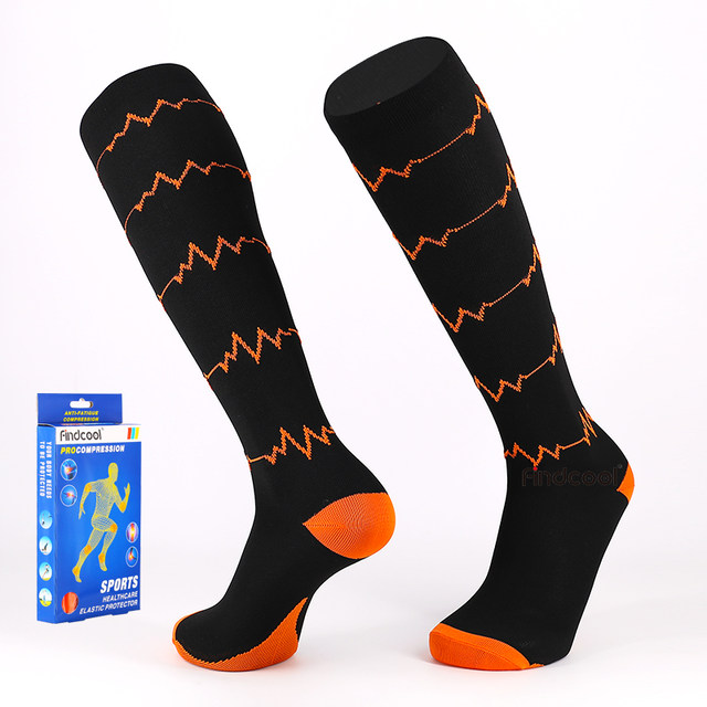 Findcool Muscle Slim Socks Marathon Compression Socks Fashionable Fitness Socks Long Running Socks Cycling Socks