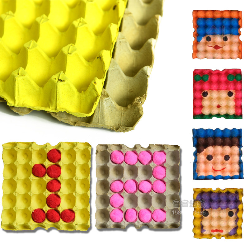 Creative handmade diy pulp egg tray Decorative art White embryo material Kindergarten painting exhibition Environmental protection wall