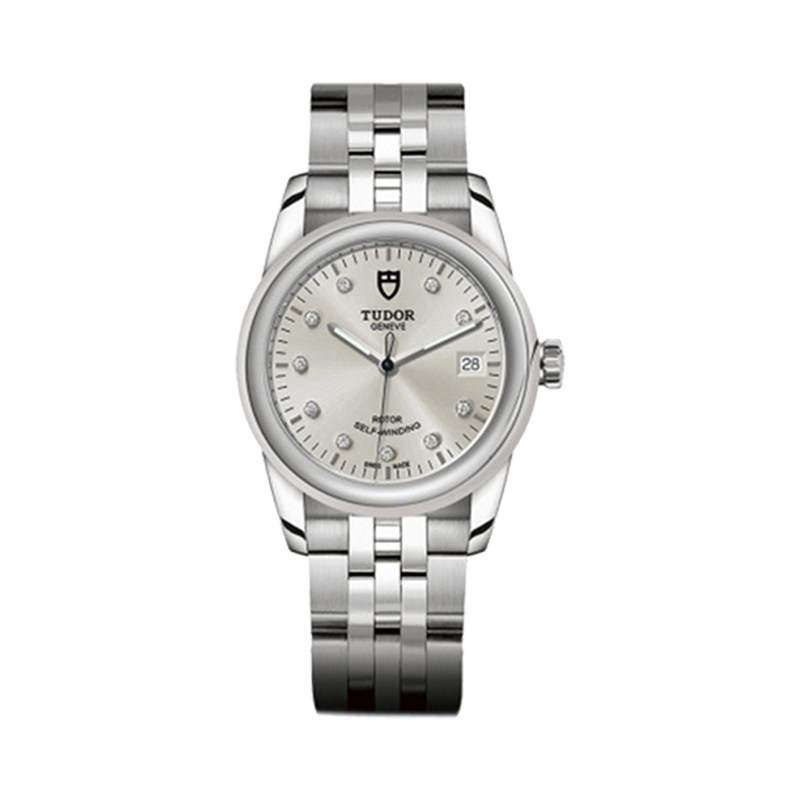 Tirudder TUDOR-Jun Jue Series Calendar Type 55000-68050 Silver 10 Diamond Automatic Mechanical Male Meter