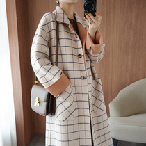 JOIMIFU bifacial lattice Oversize cashmere big coat 100% wool with looser and thickened autumn new