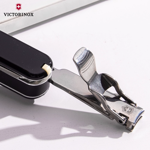 Швейцарский армейский нож Victorinox 0.6463.3, черный помощник для ухода за ногтями, 65 мм, мини-многофункциональная складная машинка для стрижки ногтей, натуральная