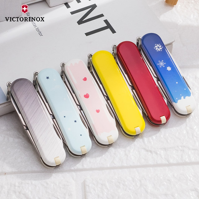 Victorinox Swiss Army Knife Mini Model Trendy and Fun Birthday Gift for Male and Women Friends and Couples Pink Folding Knife