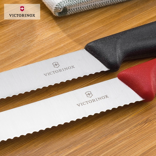 Оригинальный швейцарский армейский нож Victorinox, кухонный нож, фруктовый нож 6.7833, черный западный пищевой нож, нож для хлеба, зубчатое лезвие