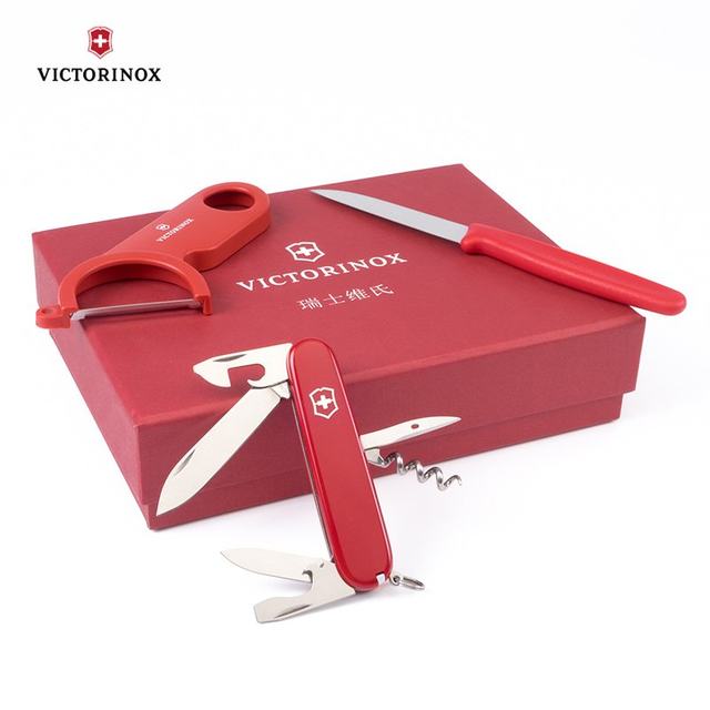 Victorinox Swiss Army Knife ແທ້ຈິງ Fruit Knife Peeler Planer Kitchen Knife Military Knife Three-piece Gift Box 1.3603 Standard