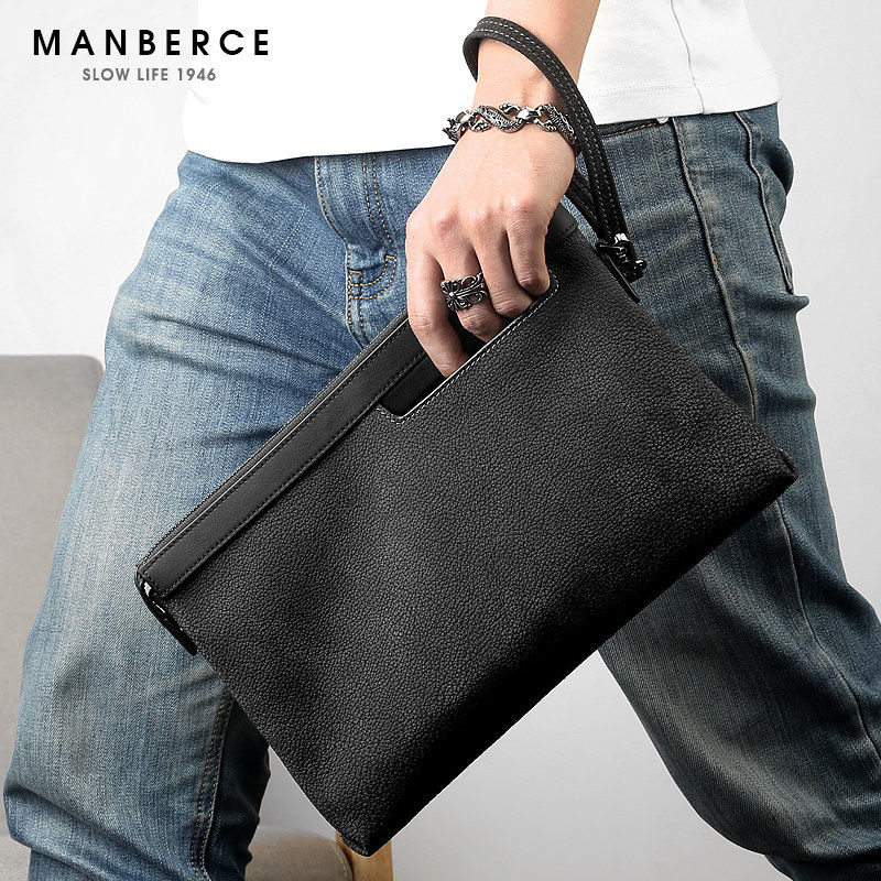Men's handbag 2020 new fashion tide casual leather handbag soft leather bag bag skin envelope
