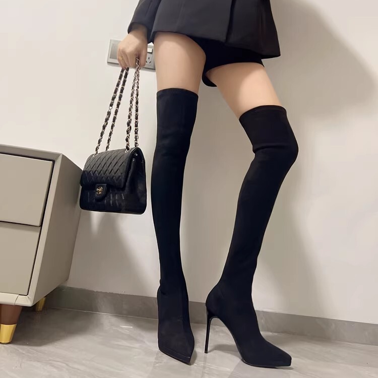 Pointed Toe Over-The-Knee Boots for Women 2026 Autumn and Winter New Waterproof Platform High-Heeled Elastic Slim Boots Sexy Stiletto Long Boots Pointed Toe Over-The-Knee Boots for Women 2026 Autumn and Winter New Waterproof Platform High-Heeled Elastic Slim Boots Sexy Stiletto Long Boots