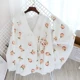 Peach Kimono Cotton-White