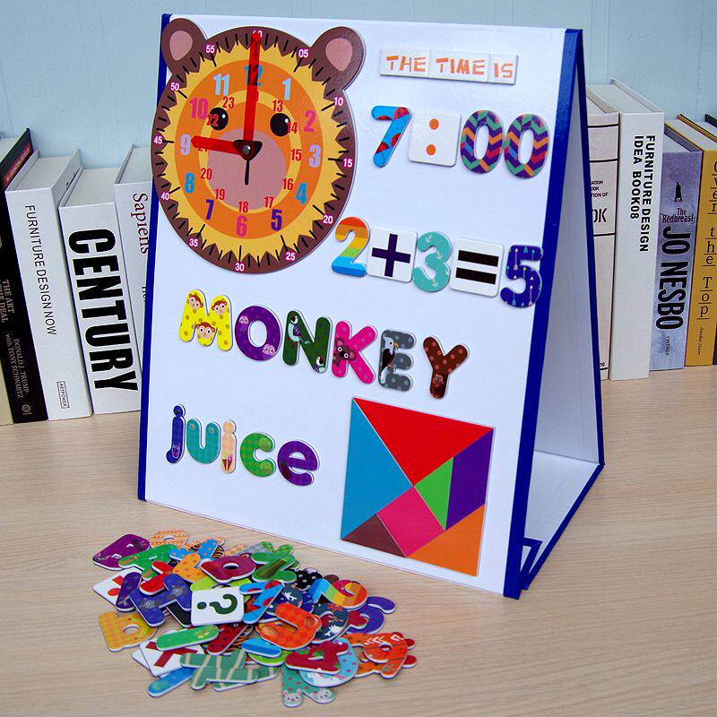 Versatile teaching whiteboard magnetic learning board erasable writing letters single word digital plus minus magnet children's refrigerator sticker