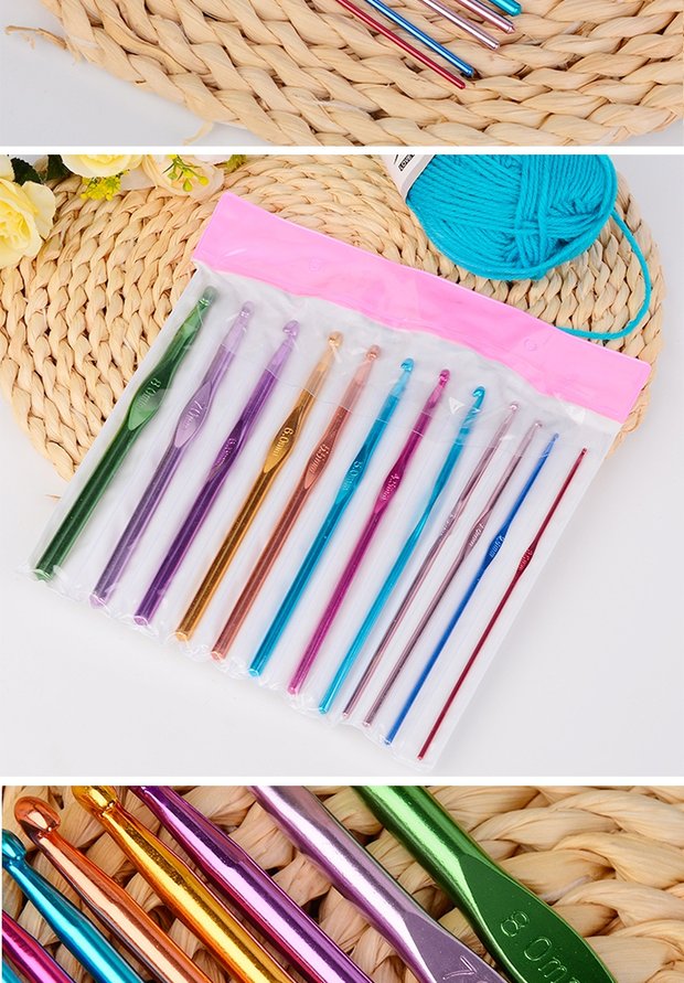 Lúa mì hộ gia đình màu móc công cụ bạc kim loại móc gốc móc thiết lập móc giày - Công cụ & vật liệu may DIY dụng cụ đan len cơ bản