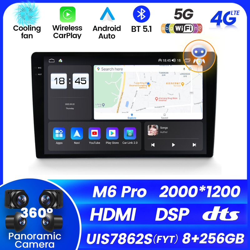 Feilexing Factory Cross-Border 850 Series Android Central Control Large Screen Car Navigation Head Unit M6Pro Plus