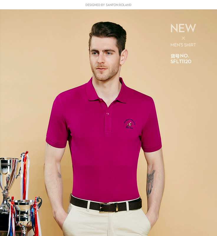 Paul nam mới ve áo Áo phông Anh POLO áo sơ mi cotton thể thao giản dị cotton mùa hè tay ngắn
