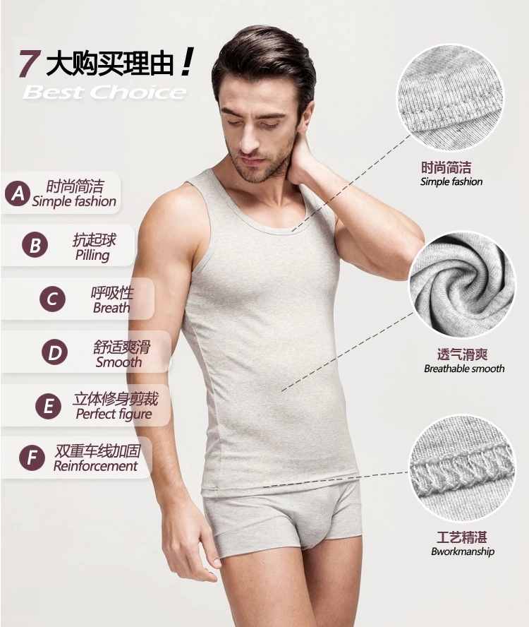 Nam mùa hè cotton vest vòng cổ thoáng khí chủ đề đáy áo thanh niên từ Slim nhanh chóng làm khô vest bông sling