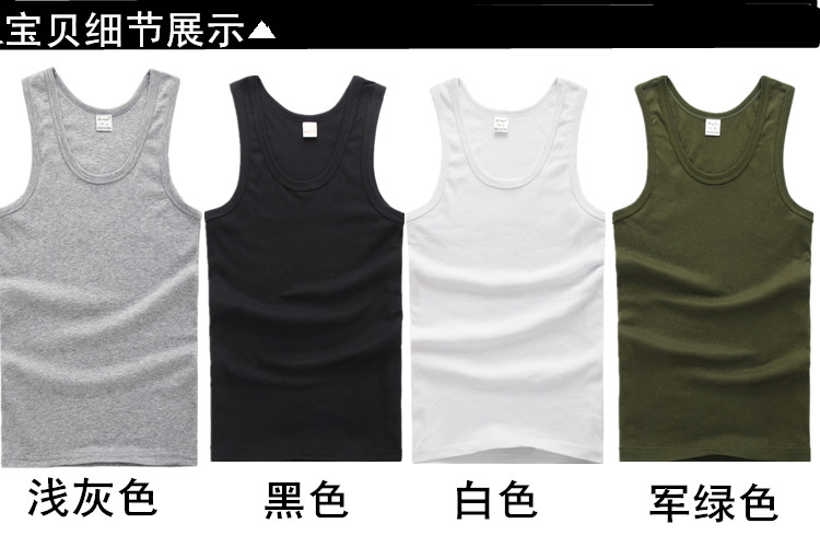 Nam cotton kích thước lớn vest mồ hôi thấm thể thao áo thanh niên mùa hè thoáng khí Slim vòng cổ bông vest kích thước lớn cơ sở