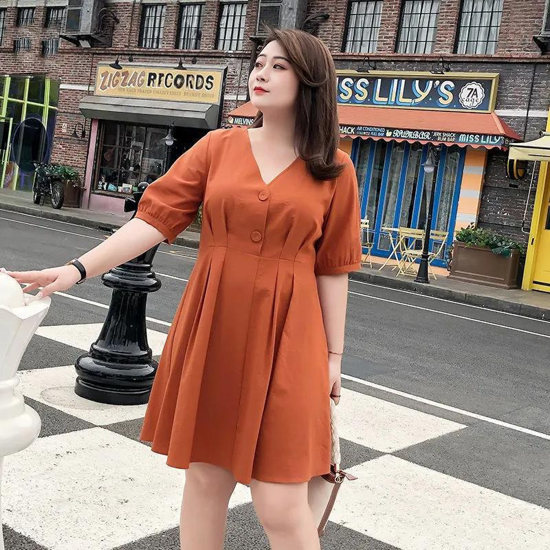 Plus-Size Women's Clothing for 200-Pound Women, 2026 New French-Style Chanel-Inspired Dress That Hides the Belly, Age-Reducing A-Line Short Dress