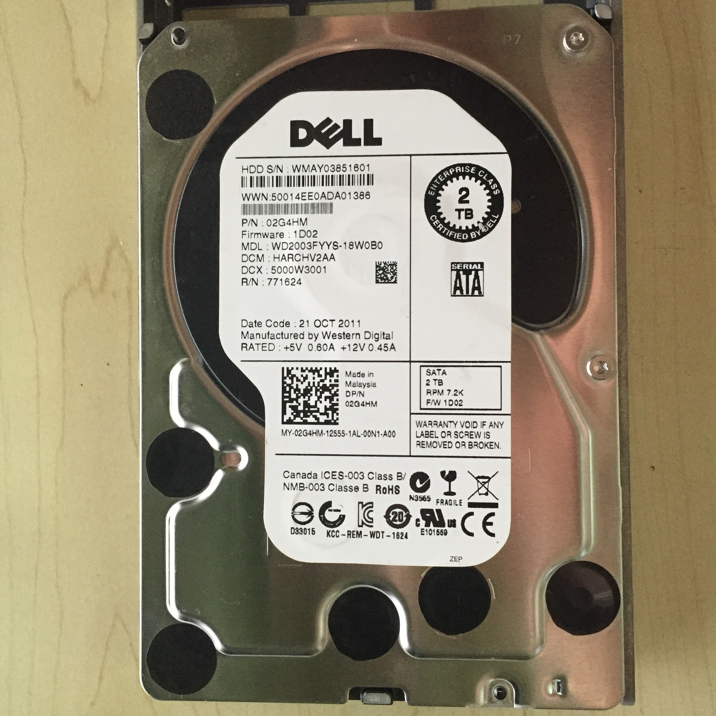 R710 R710 R720 DELL 2T SATA 3 5 enterprise class server hard disc 2G4HM WD2003FYYS