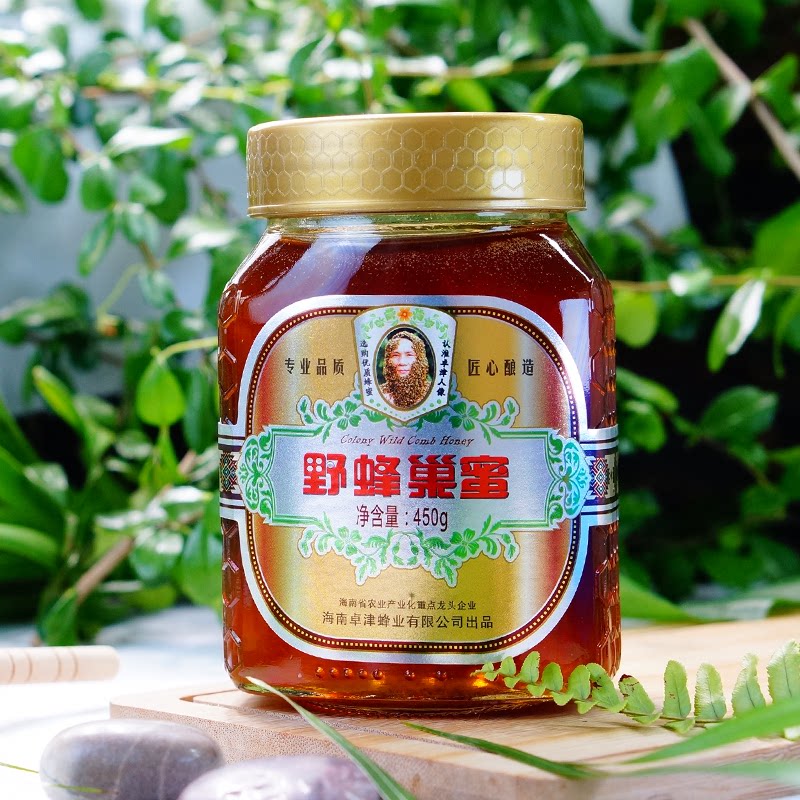 Hainan time-honored local bee honey Zhuojin wild bee nest honey 450g liquid honey farm self-produced pure
