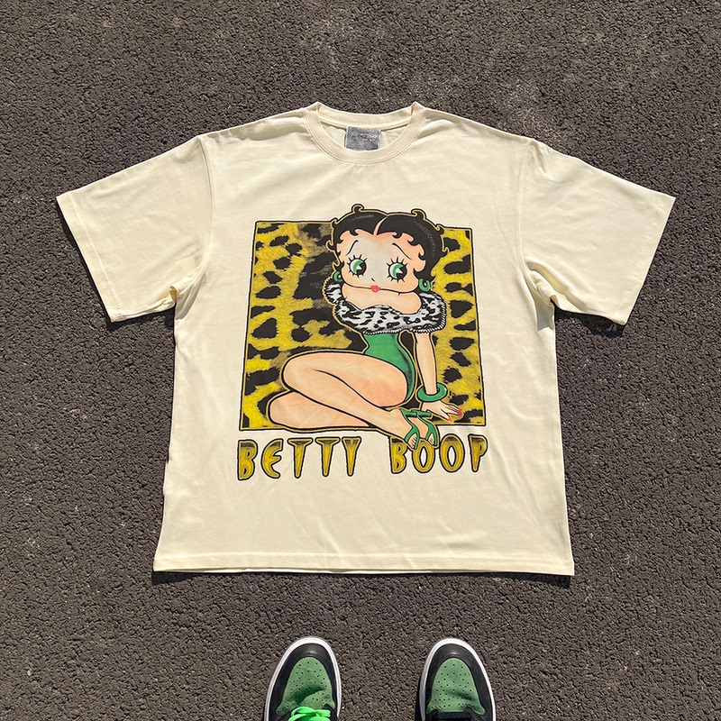 Wang Youbing Studio Heavyweight 260g! Hot Girl Betty Te Unisex Couple Short-Sleeve T-Shirt