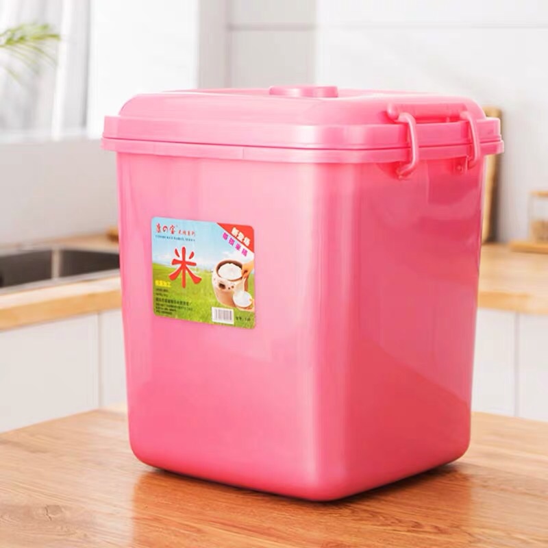 Household square rice barrel storage rice noodle box home with lid 40 kg 30 kg 10KGl fashion moisture-proof plus high rice box