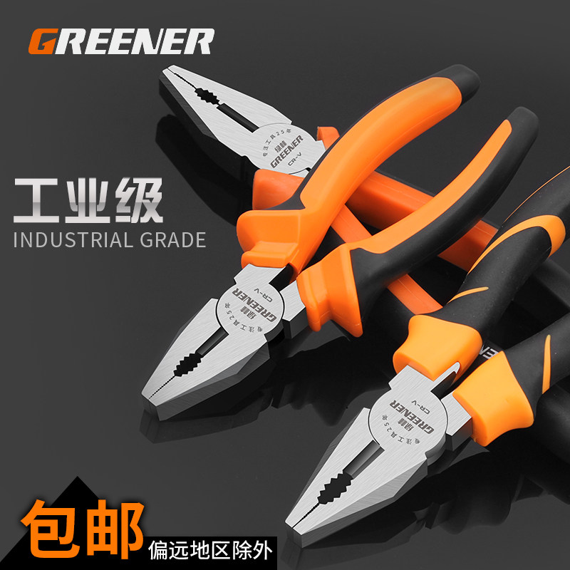 Green Forest Wire Pliers Old Tiger Pincers 6 Inch 7 Inch 8 Inch Multifunction Industrial Grade Labor-saving Hand Pliers Electrician Tool
