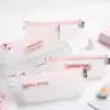 Three years second class transparent pencil bag female simple stationery box ins Japanese storage stationery bag Student dirty pencil box