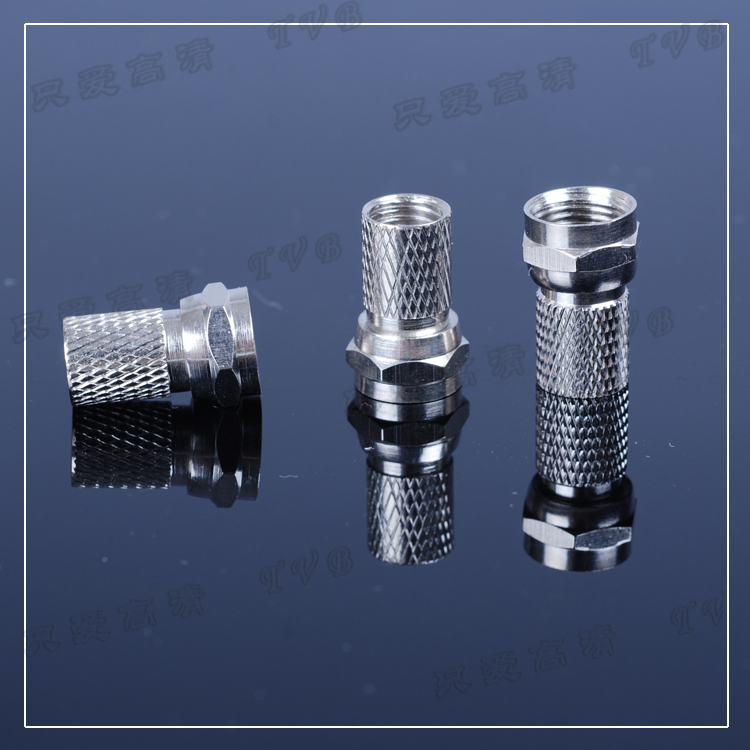 Spin-type pure copper F joint for 75-5 feeder TV line Radio Frequency Line (Inform thread)