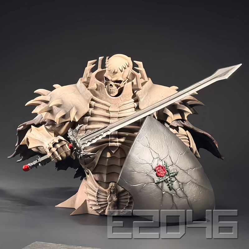 Skull Knight Bust Burnt-Ink Warrior Gk White Model Self-Paintable Figure Model 1/3 Skull Knight Bust Burnt-Ink Warrior Gk White Model Self-Paintable Figure Model 1/3