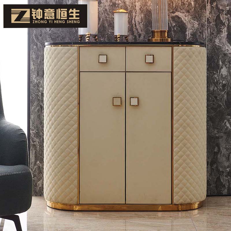 Light luxury shoe cabinet porch cabinet foyer room cabinet locker decoration cabinet display cabinet Hong Kong style model room Nordic customization