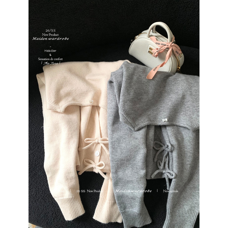 Theture Light Ballet Sweater Women's Top Knitted Cardigan Dress Set 2026 Early Spring New Sweet Style Theture Light Ballet Sweater Women's Top Knitted Cardigan Dress Set 2026 Early Spring New Sweet Style
