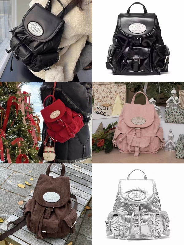 Korean Trendy Brand Lots You Celebrity-Inspired Fresh and Compact Multi-Pocket College-Style Backpack Small School Bag