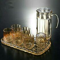  European-style tray ins wind glass cup Fruit plate Creative rectangular tray cup plate teapot household living room