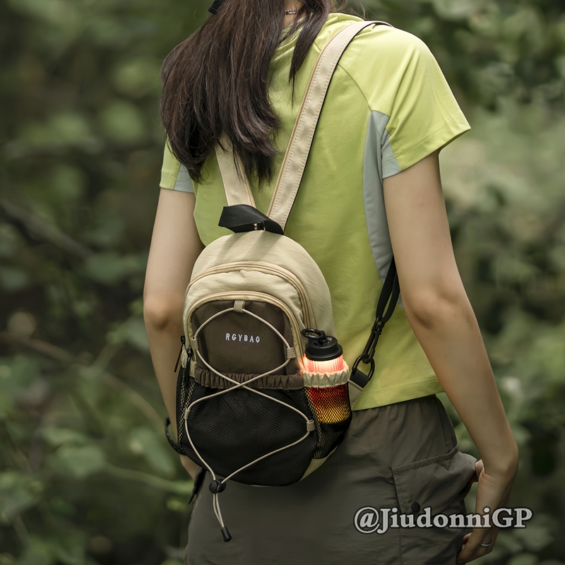 Japanese Jgp Lightweight Mini Backpack for Women, Lightweight Outdoor Travel Chest Bag, Mountaineering Bag, Dual-Use Backpack