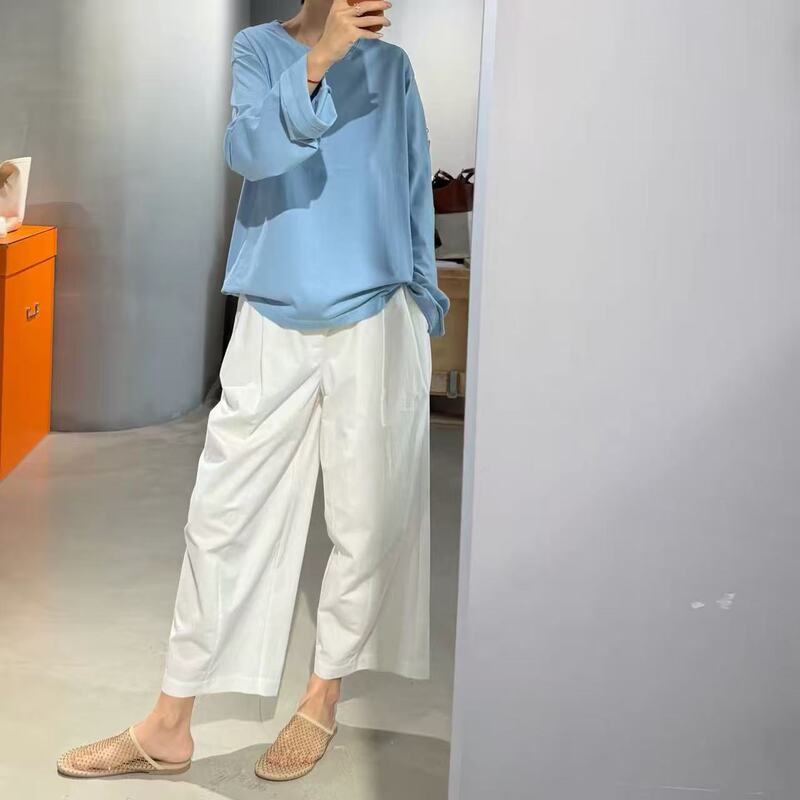Easy to Wear and Versatile in Summer! Omi White Pants