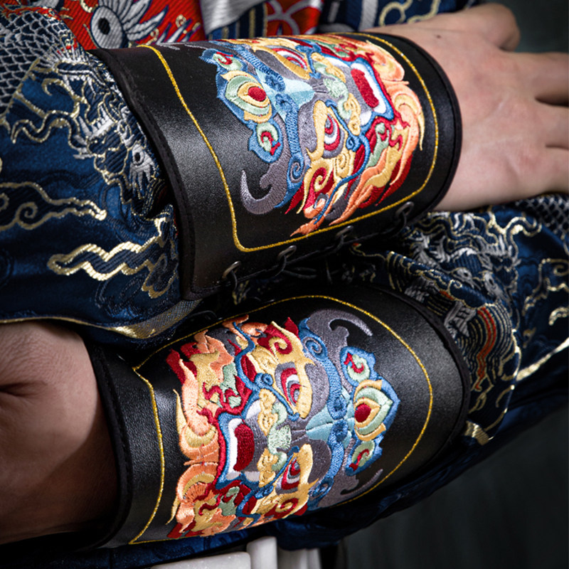 Wuyi Lane HandGuard Original Arm Guard Men Flying Fish Suit Leather Non-Ancient Costume Straps Sleeve Hanfu WristBand Hanfu