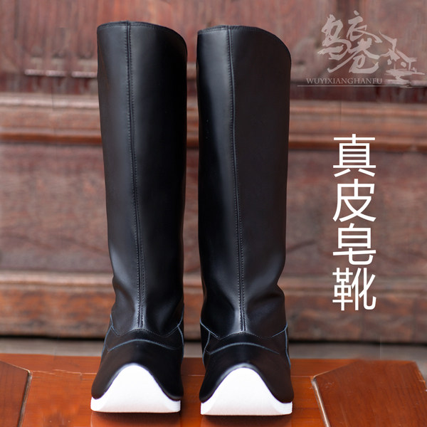 Oclothes Lane original Ming-made genuine leather soap boot Handmade long cylinder Bull Leather Teething with Flat-bottomed Retro Boots
