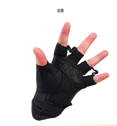 Xe máy cưỡi nửa ngón tay găng tay da cừu đầu máy xe đạp chống vỡ mùa hè găng tay thoáng khí thiết bị nam đua off-road băng bảo vệ đầu gối
