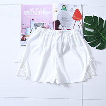 Summer Silk Underpants Shorts Sexy Lace Lace Anti Walking Light Safety Pants Underwear Pure Color Lady Home Pants