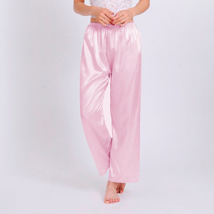 Quần pyjama nữ mùa thu quần lụa bé trai quần ngủ nhà quần nữ quần lỏng lẻo phiên bản châu Âu mỏng nhà quần phụ nữ quần tây nam
