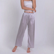Sleeping Pants Female Autumn Emulated Silk Trousers Boys Sleeping Pants Trousers Long Pants Home Pants Woman Loose Os version Thin Family Pants Woman