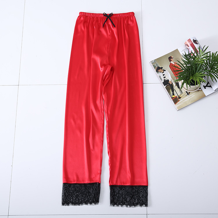 Quần lụa Pajama Phụ nữ Xuân Hè Ren thoải mái Kích thước lớn Quần mỏng gợi cảm Quần nữ baggy nam