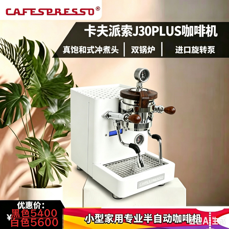 Cafespresso J20-30P Coffee Machine with Dual Boilers, Saturated Head, Small Home-Use Espresso Machine
