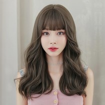Wig woman long hair long curly hair lock bone hair emulation human hair Fluffy Nature Full Headgear Air Zi Liu Hai