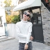 Mùa đông mới trắng áo len cao cổ nam phiên bản Hàn Quốc của cổ áo mỏng chữ thêu áo len cotton đáy áo áo polo Hàng dệt kim
