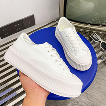 Thick bottom heightening small white shoes mens summer Korean version 100 lap trendy leather pastry shoes student couple shoes casual shoes