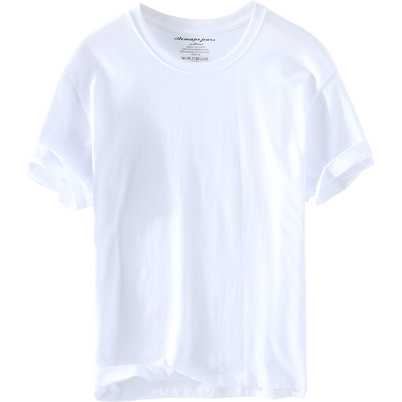 Extremely hemp small fresh round neck basic casual short-sleeved cotton T-shirt men's Japanese summer youth repair body shirt