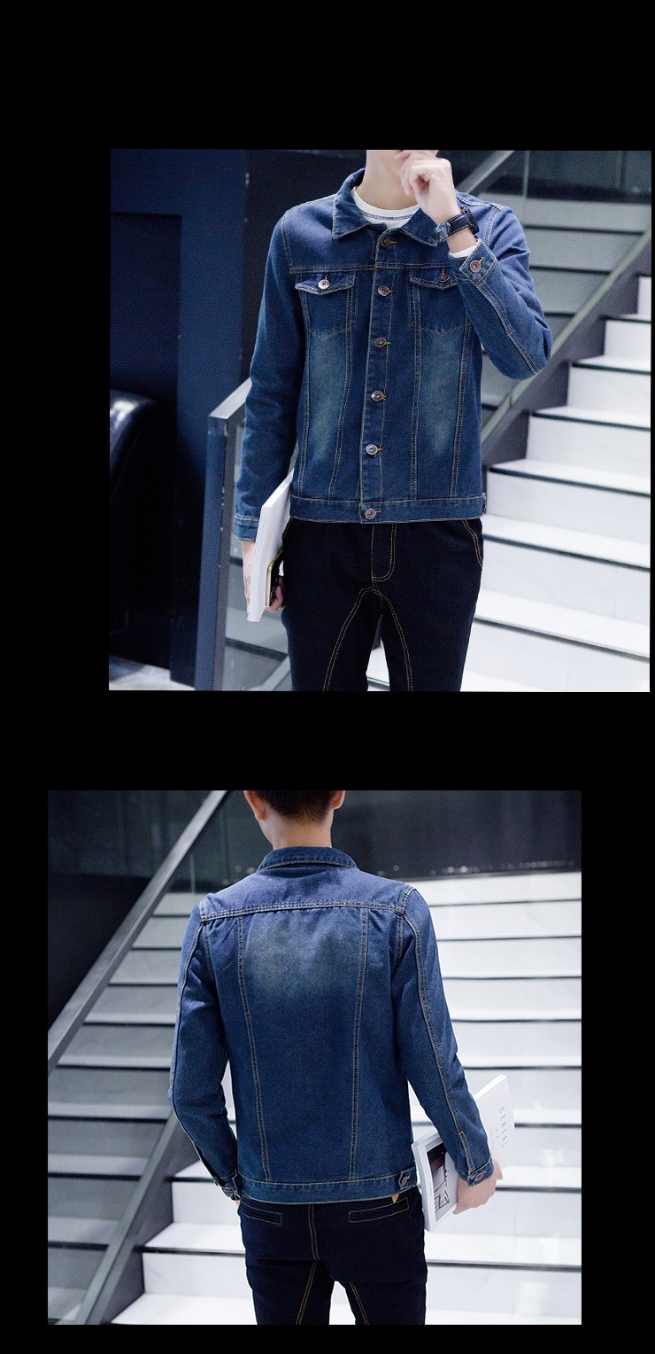 Mùa xuân của Nam Giới Cá Tính Denim Jacket Đẹp Trai Lỗ Áo Khoác Sinh Viên Retro Hàn Quốc Denim Mỏng Tops Xu Hướng