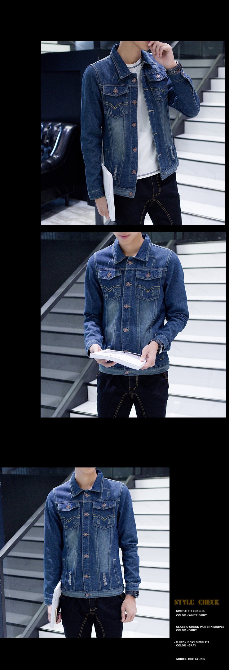 Mùa xuân của Nam Giới Cá Tính Denim Jacket Đẹp Trai Lỗ Áo Khoác Sinh Viên Retro Hàn Quốc Denim Mỏng Tops Xu Hướng