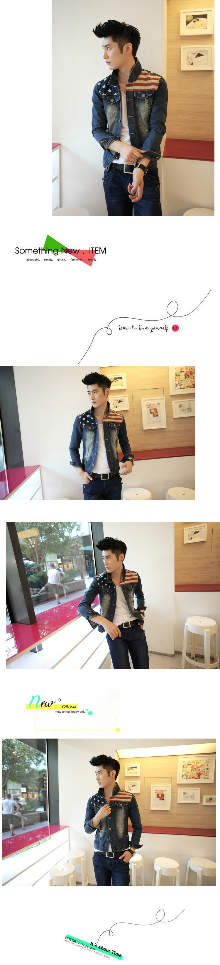 Mùa xuân của Nam Giới Cá Tính Denim Jacket Đẹp Trai Lỗ Áo Khoác Sinh Viên Retro Hàn Quốc Denim Mỏng Tops Xu Hướng