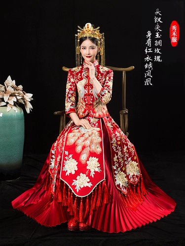 Традиционный свадебный наряд Сюхэ, зимнее свадебное платье, вечернее платье для беременных, коллекция 2023, по фигуре